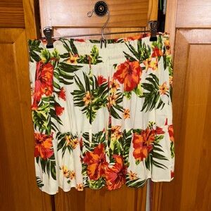 Derek Heart Floral Skirt - Red, Green, White NWOT